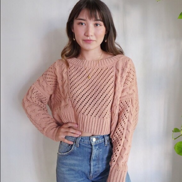 Urban Outfitters Sweaters - Urban Outfitters Pink Cropped Sweater
